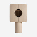 Armario de madera de roble y cristal en color beige
