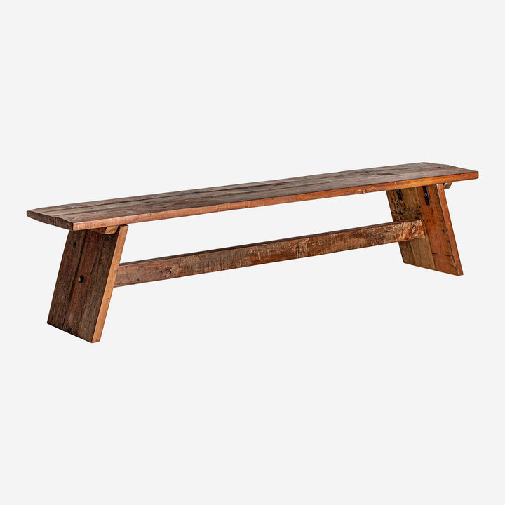 Banco de madera de mango en color marrón envejecido