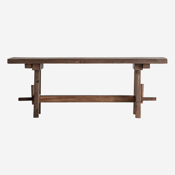 Banco de madera de mango reciclada en color marrón envejecido