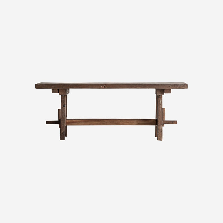 Banco de madera de mango reciclada en color marrón envejecido