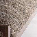 Banco de madera de mango y algodón en color marrón – detalle
