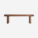 Banco de madera de pino reciclado en color marrón envejecido 157 x 32 x 45 cm