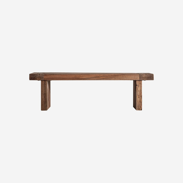 Banco de madera de pino reciclado en color marrón envejecido 157 x 32 x 45 cm