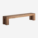 Banco de madera de pino reciclado en color marrón envejecido 220 x 40 x 44 cm