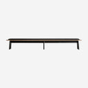 Banco de madera de roble y polipiel – Negro / 350 x 45 x 46 cm