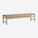 Banco de madera de teca en color marrón de estilo nórdico – 180 x 40 x 45 cm