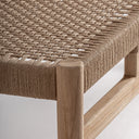 Banco de madera de teca en color marrón de estilo nórdico – 180 x 40 x 45 cm – detalle