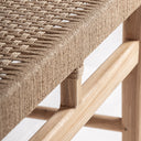 Banco de madera de teca en color marrón de estilo nórdico – detalle