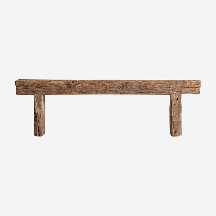 Banco de madera de teca reciclada en color marrón 160 x 25 x 45 cm
