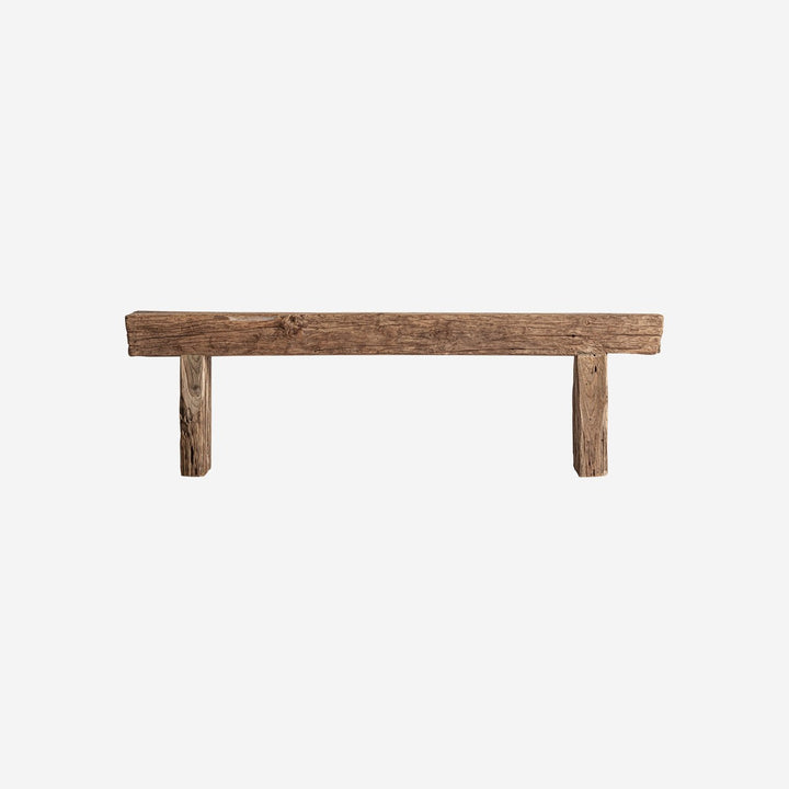 Banco de madera de teca reciclada en color marrón 160 x 25 x 45 cm
