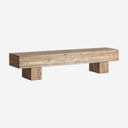 Banco de madera de teca reciclada en color marrón 218 x 40 x 46 cm