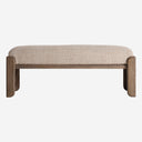 Banco de pie de cama de yute y madera de mango en color beige