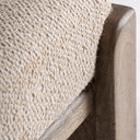 Banco de pie de cama de yute y madera de mango en color beige – detalle