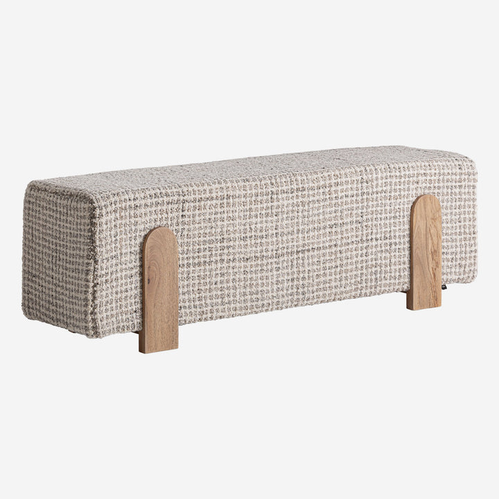 Banco de pie de cama tapizado en lana en color beige