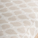 Banco de pie de cama tapizado en poliéster en color beige – detalle