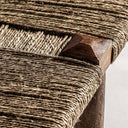 Banco de yute y madera de mango en color marrón – detalle