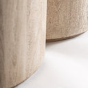 Barra de bar de madera de acacia y mármol mate en color marrón claro – detalle