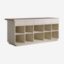 Barra de bar de madera de mango y madera de acacia en color blanco