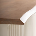 Barra de bar de madera de mango y madera de acacia en color blanco – detalle