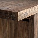 Barra de bar de madera de olmo en color marrón envejecido – detalle