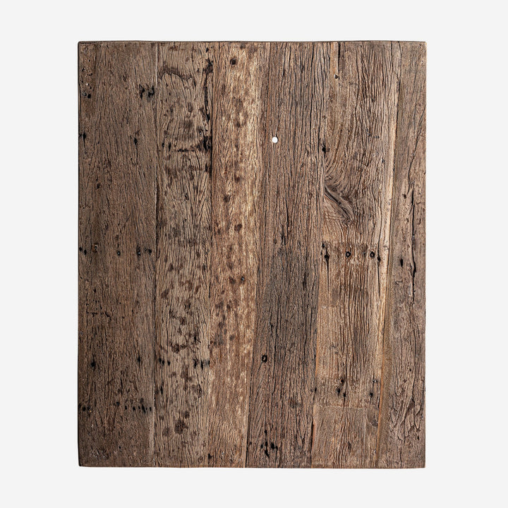 Barra de bar modular de madera recuperada en color marrón envejecido