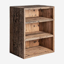Barra de bar modular de madera recuperada en color marrón envejecido