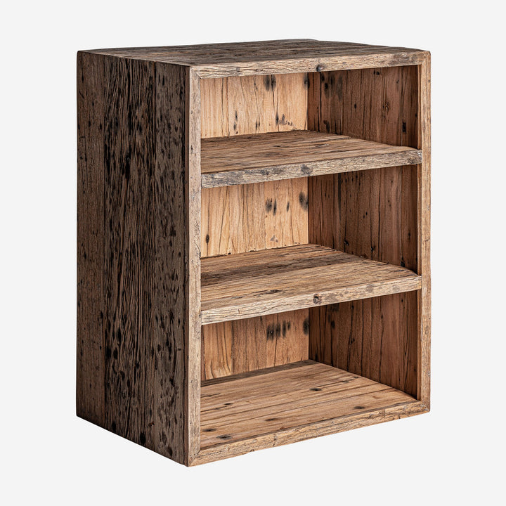 Barra de bar modular de madera recuperada en color marrón envejecido