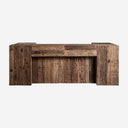 Barra de bar modular de madera recuperada en color marrón envejecido
