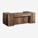Barra de bar modular de madera recuperada en color marrón envejecido