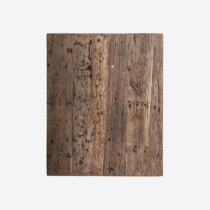 Barra de bar modular de madera recuperada en color marrón envejecido