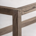 Base de vitrina de madera de olmo en color marrón 85 x 40 x 18 cm – detalle