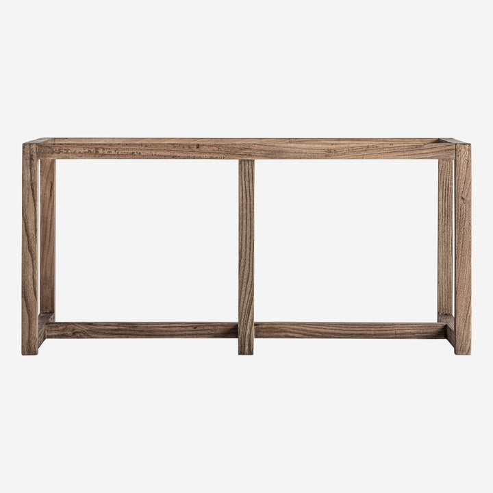 Base de vitrina de madera de olmo en color marrón 85 x 40 x 40 cm