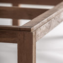 Base de vitrina de madera de teca en color marrón – detalle
