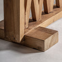Biombo de madera de teca en color marrón – detalle