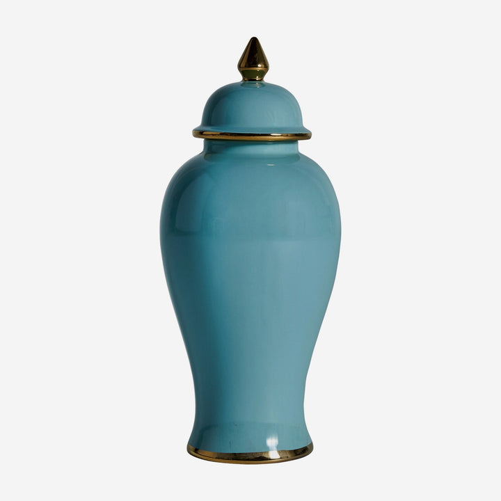 Botellón decorativo de cerámica en tonos azules