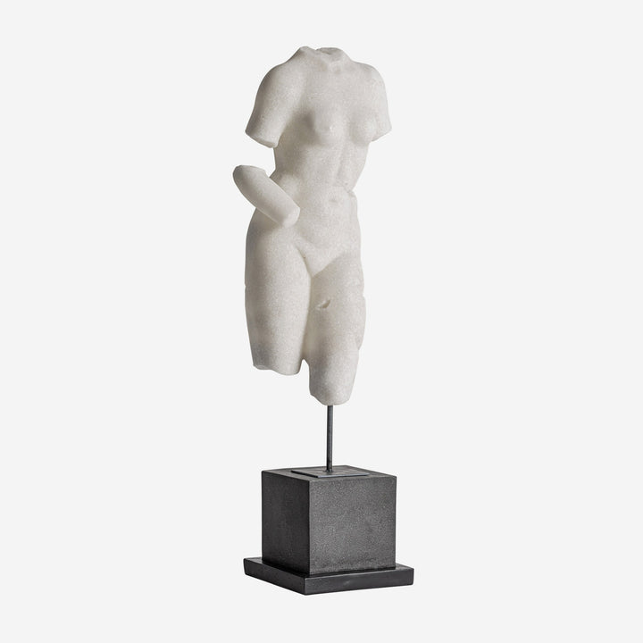 Busto decorativo de resina en color blanco 27 x 22 x 76 cm