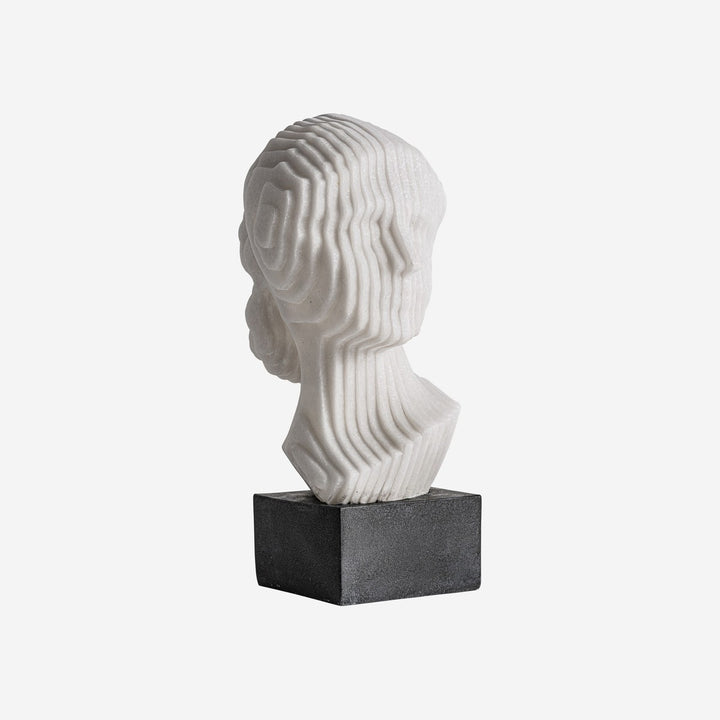 Busto decorativo de resina en color blanco 48 x 24 x 30 cm