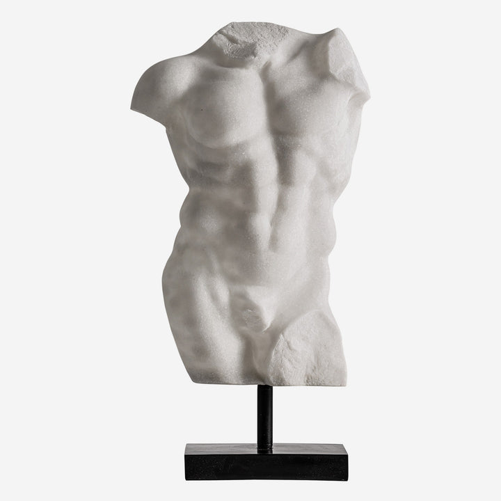 Busto decorativo de resina en color blanco roto