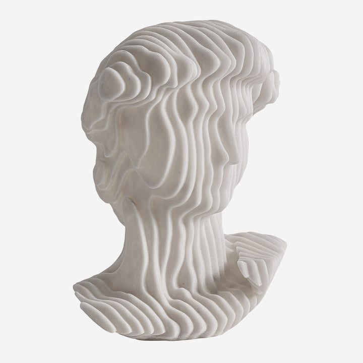 Busto decorativo de resina en color gris