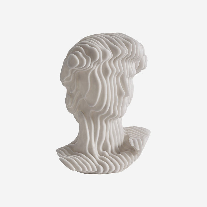 Busto decorativo de resina en color gris