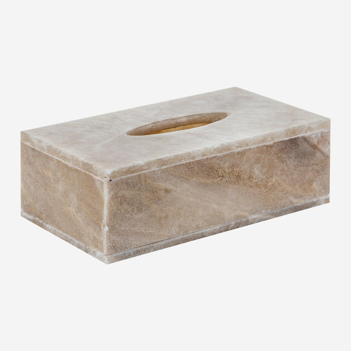 Caja para pañuelos de ónix en color marfil