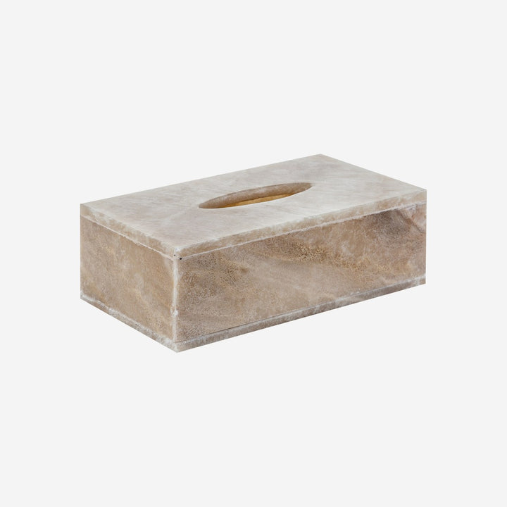 Caja para pañuelos de ónix en color marfil