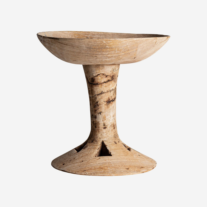 Centro de mesa de madera de suar en color marrón envejecido