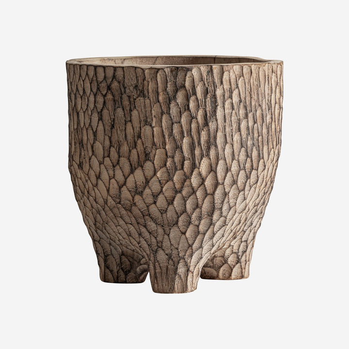 Centro de mesa de madera de teca en color marrón 20 x 17 x 20 cm