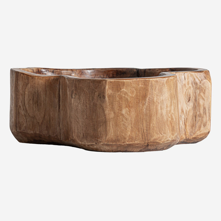 Centro de mesa de madera de teca en color marrón 27 x 10 cm