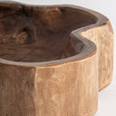 Centro de mesa de madera de teca en color marrón 27 x 10 cm – detalle