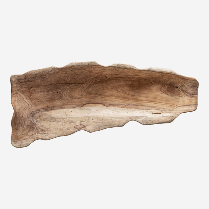 Centro de mesa de madera de teca en color marrón 80 x 38 x 15 cm