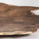 Centro de mesa de madera de teca en color marrón de aire étnico – 45 x 45 x 2 cm – detalle