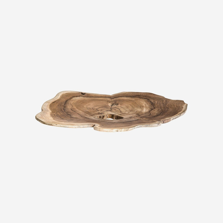 Centro de mesa de madera de teca en color marrón de aire étnico
