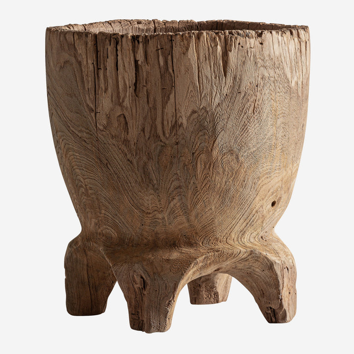 Centro de mesa de madera de teca reciclada en color marrón 36 x 42 cm